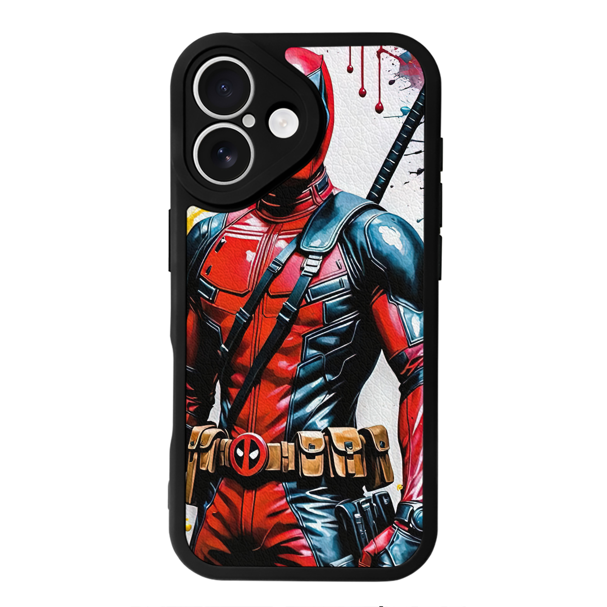 （画像用） Deadpool デッドプール 【iPhone 16シリーズ対応】シリコンスマホケース（レザー調） 材質：シリコン